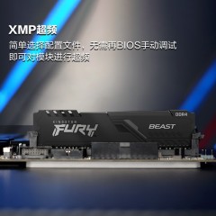 金士顿 (Kingston) FURY 16GB DDR4 3600 台式机内存条 Beast野兽系列 骇客神条