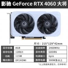 影驰 影驰 GeForce RTX 4060 DLSS 3 游戏台式机电脑独立显卡 RTX 4060 大将